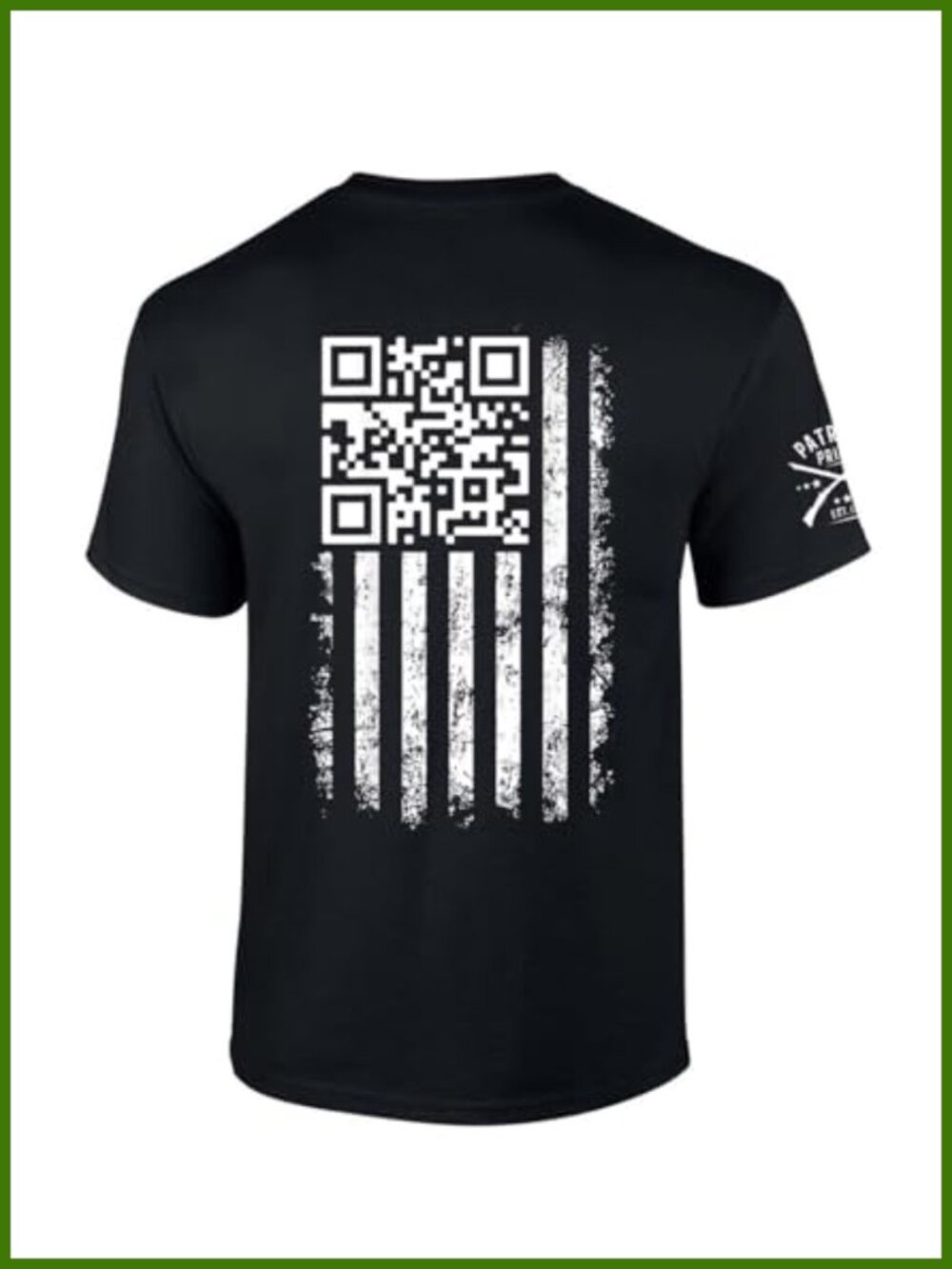 Patriotic QR Code T-Shirt Crew Neck Short Sleeve